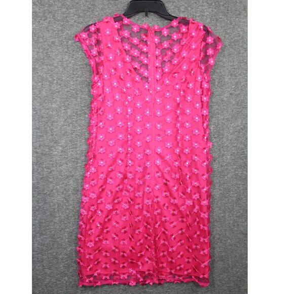 Nanette Lepore Shift Dress Women's 4 Dress Pink Fuschia Floral Lace Daisy Barbie - Picture 3 of 6